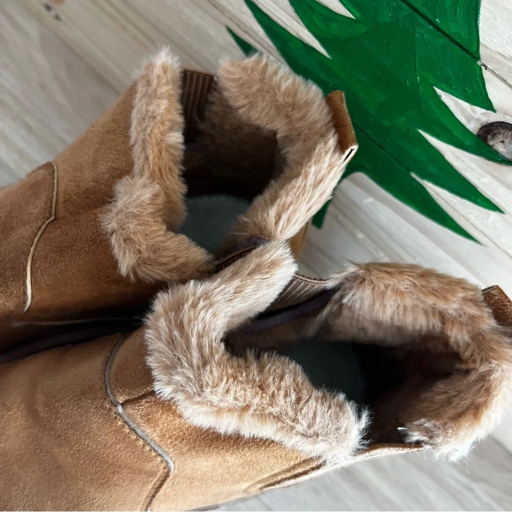 Women’s Tan Faux Suede Ankle Boots 39 EU Women 8